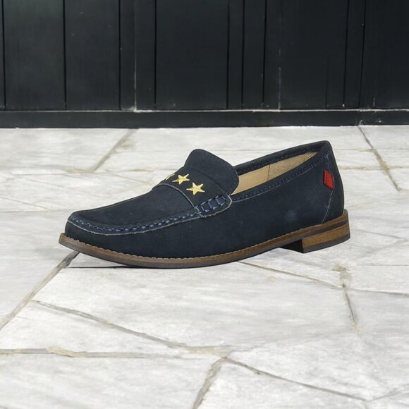 Marc Joseph Other - MARC JOSEPH Kid's Embroidered Leather Navy Madison Loafers